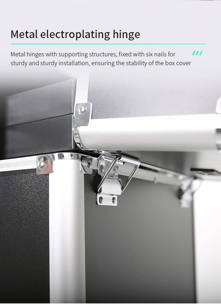 TravelRolling Makeup Train Case Large Capacity Cosmetic Trolley, Aluminum Professional Travel Case with Key