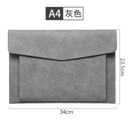 A4 Leather Document Bag, Large Capacity Business Briefcase, Waterproof Office Folder, Can Hold Laptop and Stationery.