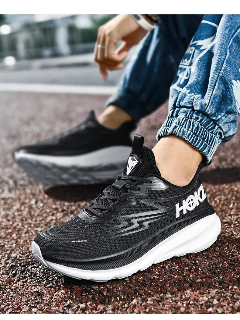 Men's Running Shoes Cushioning Outdoor Non-Slip Jogging Breathable Trainer Race Sneakers Luxury shoes Mesh Couple Off-road Shoes.