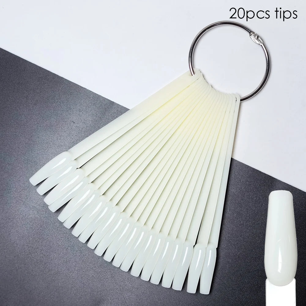 80/50/20pcs Nail Display Sticks Nail Swatch False Nail Tips Nail Gel Polish Practice Clear Display Board for Nail Art Tools