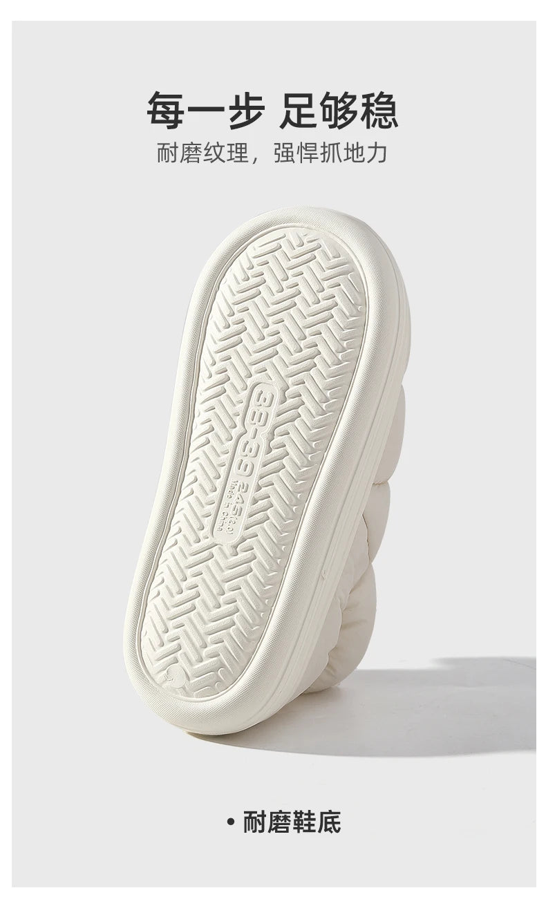 QYCKABY Plush Shoes For Women Mules Indoor Outside Winter Home Warm Fluffy Anti-skid Boots Fur Cotton Shoe Men Outdoors Sneakers.