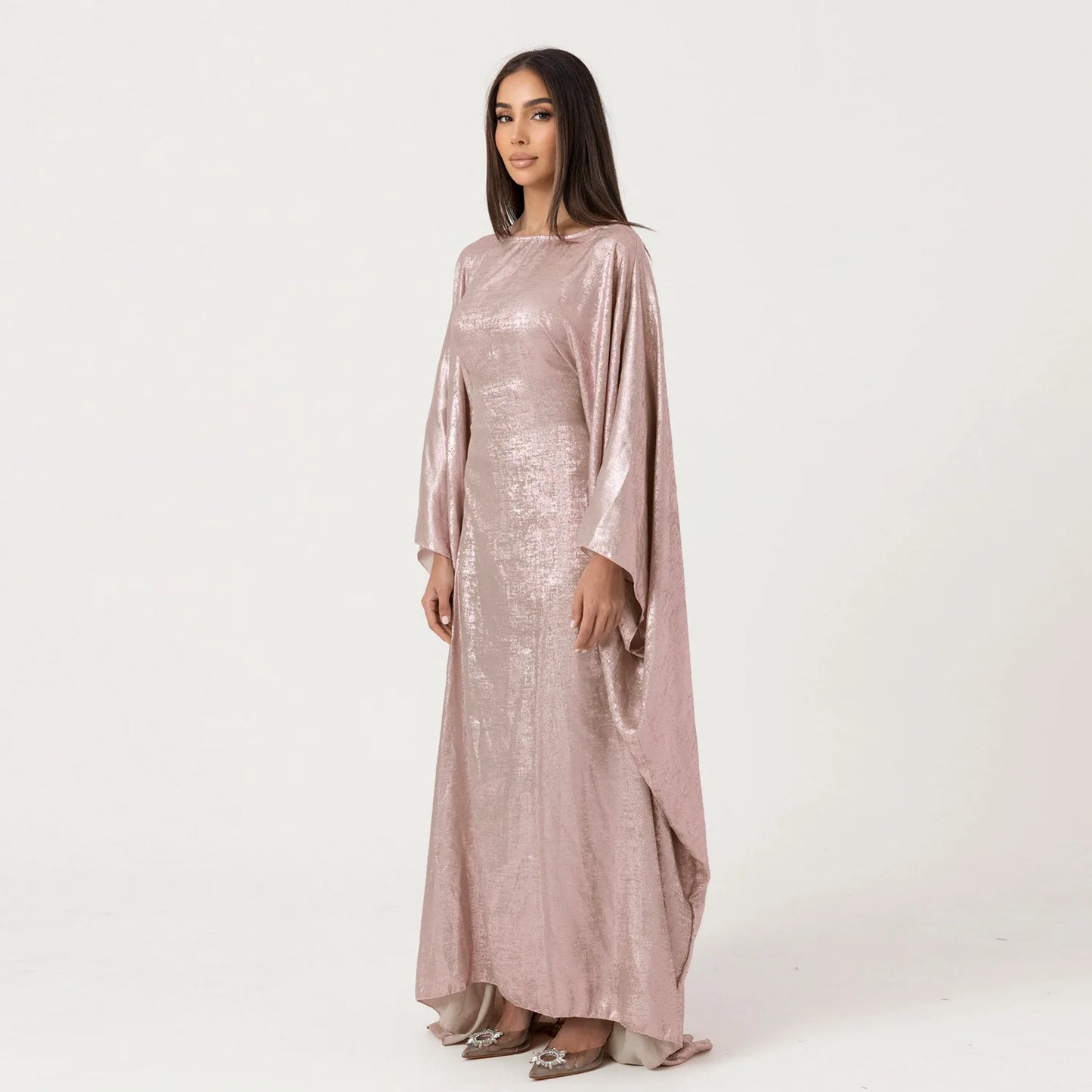 New Ramadan Batwing Sleeve Satin Abaya Dubai Luxury Islam Muslim Kaftan Dress Kebaya Abayas Women Robe Musulmane Femme Vestidos.