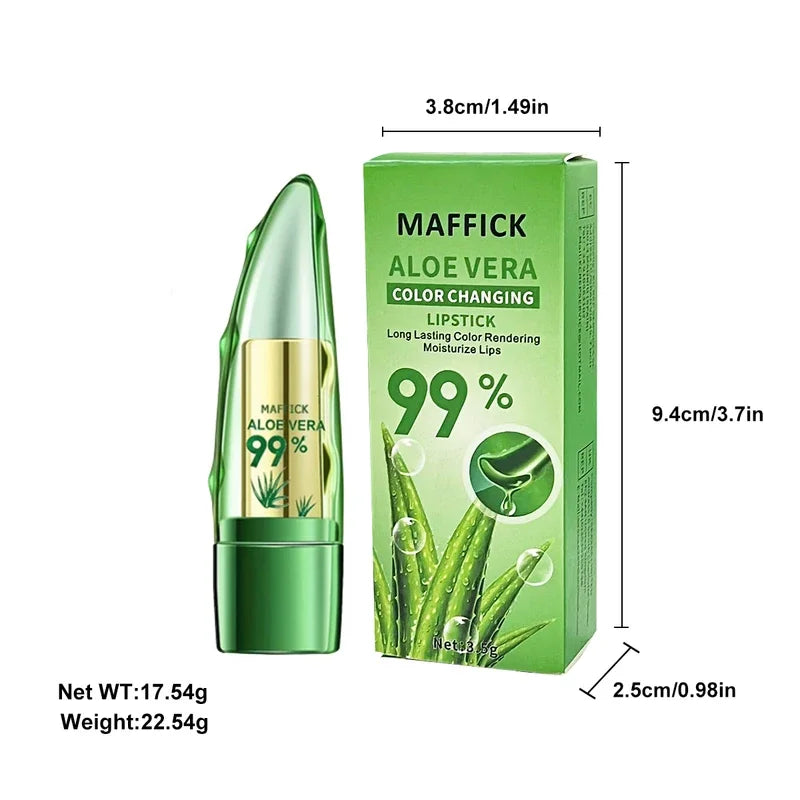 1PC Moisturizing Aloe Vera Lipstick Discoloration Lip Care Nutritious Plumper Lip Balm Magic Cosmetic Makeup Lip Beauty Care.