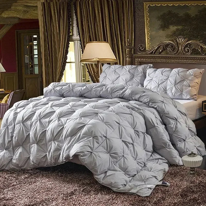 Goose Down Soft Duvet Luxury Blanket King Queen Twin Size Comforter Bedding Filler Bread Shape Super Warm Quilt.