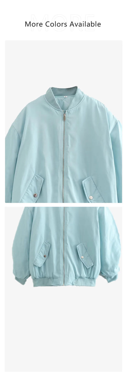 UNIZERA2023 Herbst und Winter Neue frauen Mode Stil Stehkragen Solide Lose Fit Flieger Jacke Baumwolle Mantel