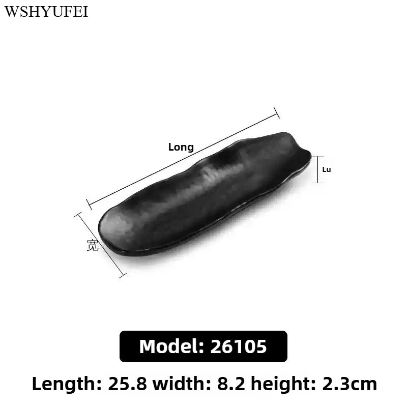 Black Melamine Plate Plastic Barbecue Dish Commercial Cutlery Kitchen Dinner Plates Not Easily Broken Tableware Accessories