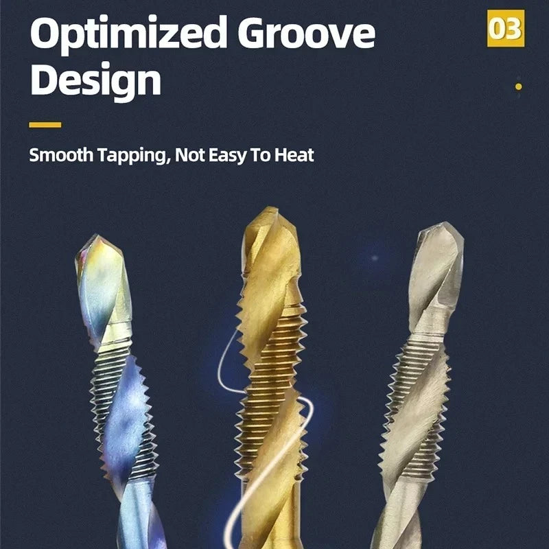 6 stücke Tap Titan Überzogene Sechskantschaft Bohrer Bits HSS Schraube Gewinde Metrische Taping Schraube Maschine Verbindung Werkzeug M3-M10 hand Werkzeuge