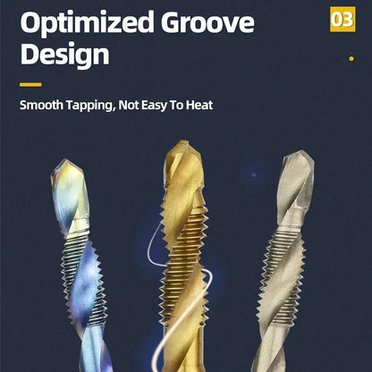 6 stücke Tap Titan Überzogene Sechskantschaft Bohrer Bits HSS Schraube Gewinde Metrische Taping Schraube Maschine Verbindung Werkzeug M3-M10 hand Werkzeuge