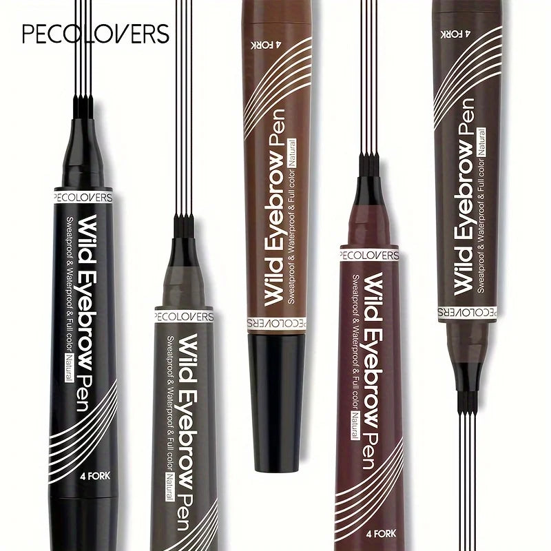 6 Colors 1pc Eyebrow Pen Waterproof 4 Split Tip Eyebrows Pen Eyebrow Tattoo Pen Waterproof Liquid Black Eyebrow Makeup Pencil.