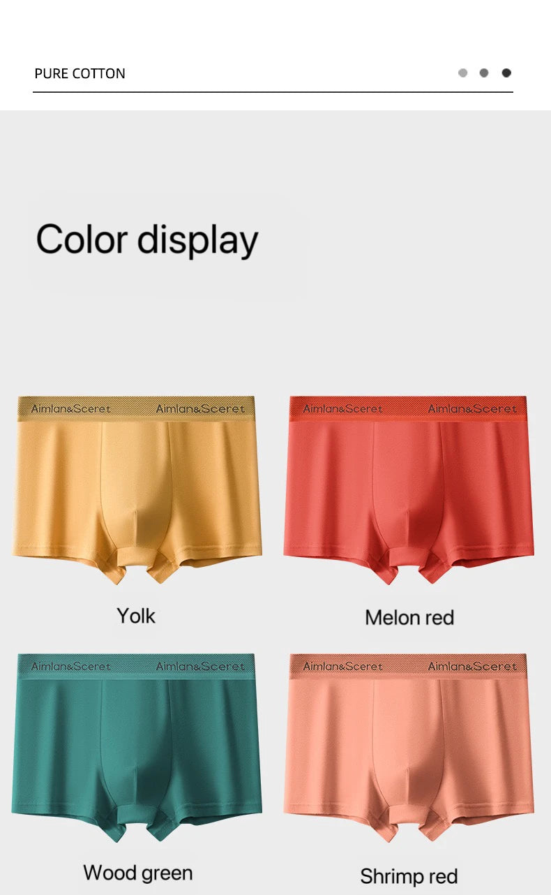 4Pcs Männer Unterwäsche Sportliche Boxer Plus Größe Jugend Boxer Shorts Bequeme Atmungsaktive Flache Hosen männer Quadratische Höschen Slip geschenk