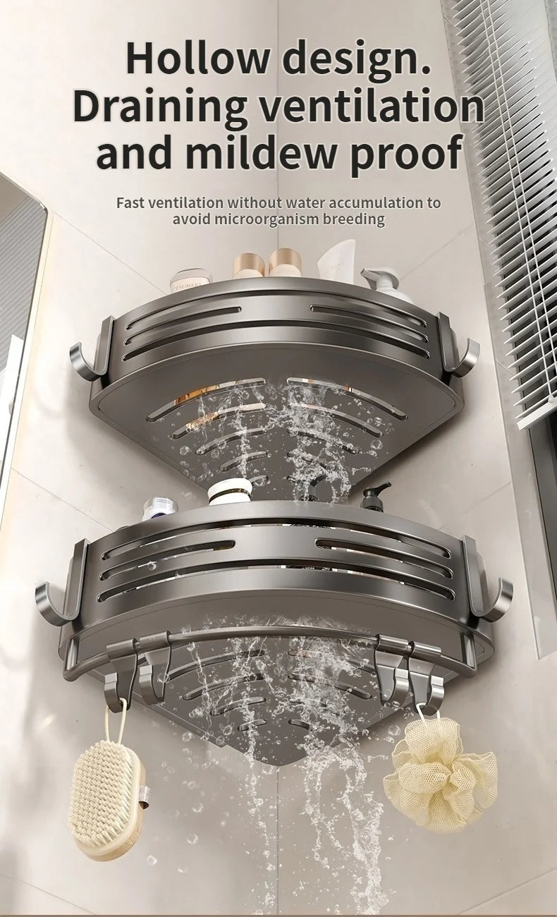 Badezimmer-Aufbewahrungsregal ohne Bohren, Saugnapf, Badezimmer-Waschbecken, wandmontiertes Badezimmer-Aufbewahrungsregal, Küchenaufbewahrung