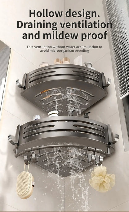 Badezimmer-Aufbewahrungsregal ohne Bohren, Saugnapf, Badezimmer-Waschbecken, wandmontiertes Badezimmer-Aufbewahrungsregal, Küchenaufbewahrung