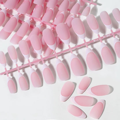 120/150pcs Matte White French Gel Nail Tips Medium Almond Nude Press On Nails 0.75-2.6cm Pink/Nude ABS Soft Gel Nail Flase Tips.