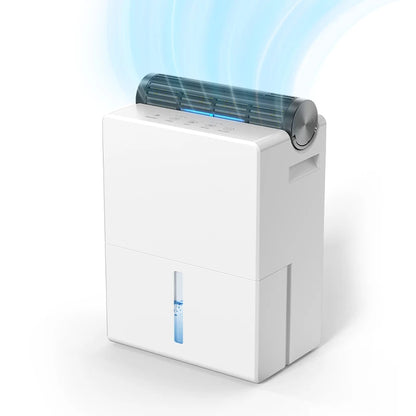 Dehumidifier 2000 ml for Bedroom, Double Hold Design, Drying Mode, Sleep Mode 30 dB, Intelligent Auto Defrost Function 24h Timer.