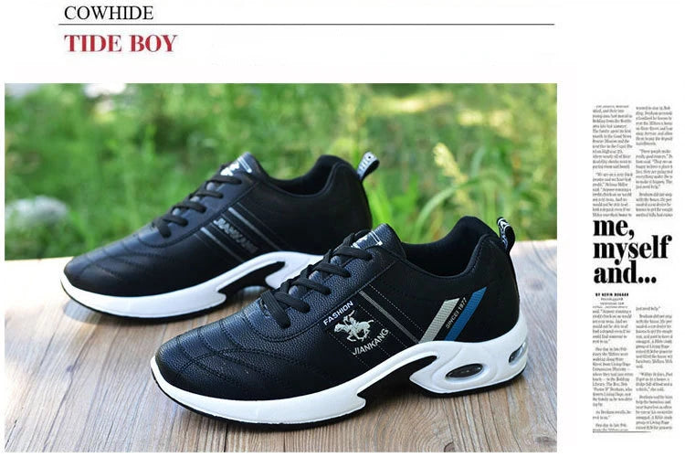 Brand Men's Sneakers Versatile Air Cushion Running Shoes Men Platform Leather Vulcanized Shoes Breathable Men Casual Sport Shoes