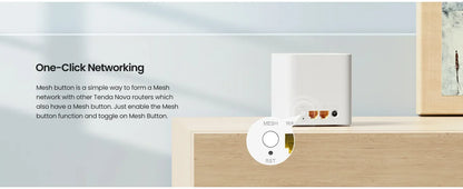 AX1500 Mesh WiFi 6 Router Tenda Mesh MX3 WiFi6 Gigabit WIFI Router 2.4G 5G Dual-Band Whole home wifi mesh Cover 3500sq.ft.