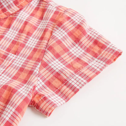 Sanlutoz Baumwolle Baby Jungen Bodys Mode Neugeborenen Kleidung für Baby Jungen Kurzarm Sommer Baby Kleidung Plaid