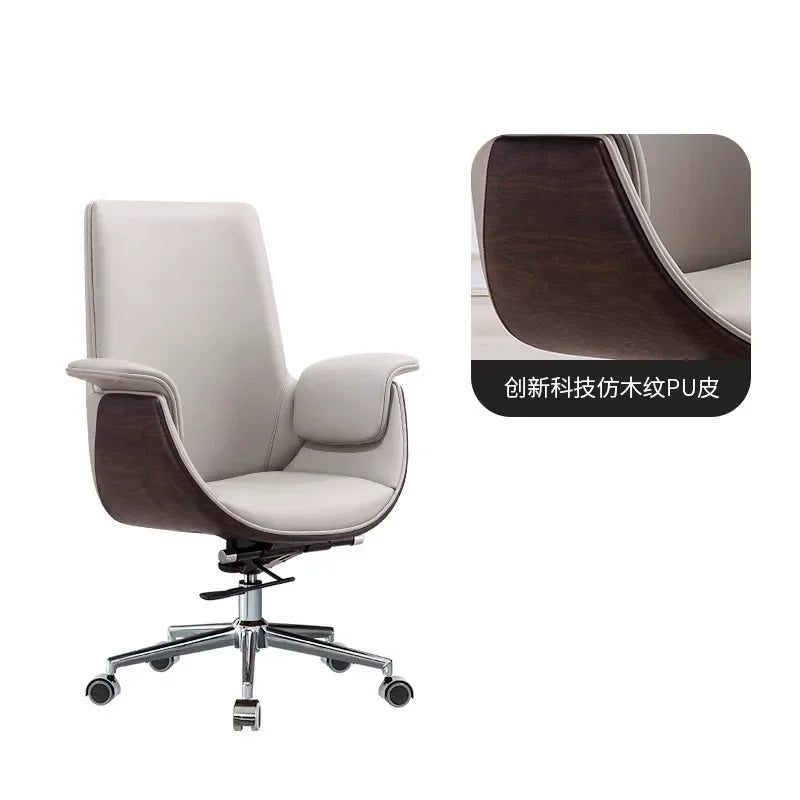 Einfacher Computer-Bürostuhl, ergonomisch, luxuriös, für Konferenzen, bequemer Bürostuhl, drehbarer Executive-Bürosmeubilair
