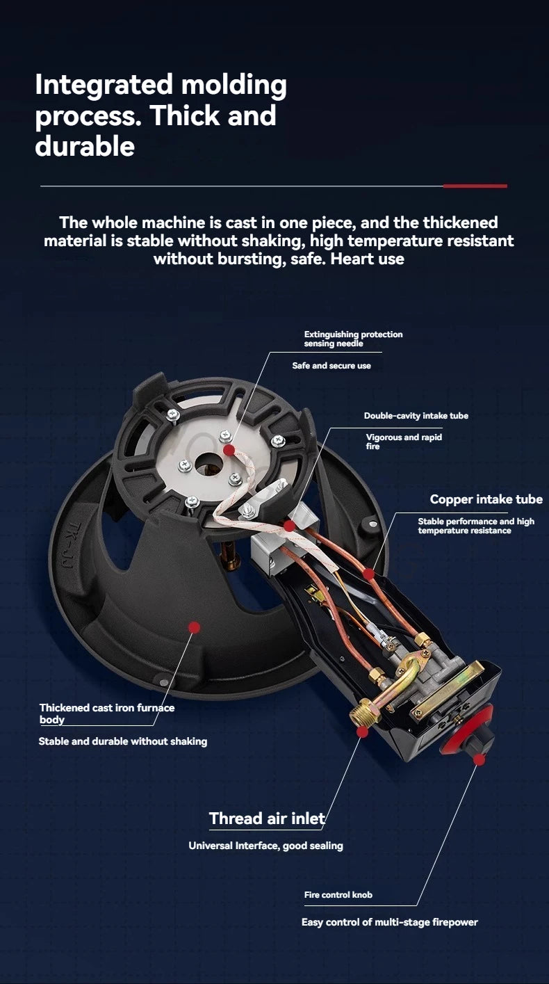 Low-pressure Fierce Fire Stove Single Commercial Gas Stove with Flameout Protection Liquefied Gas Stove Low-pressure.