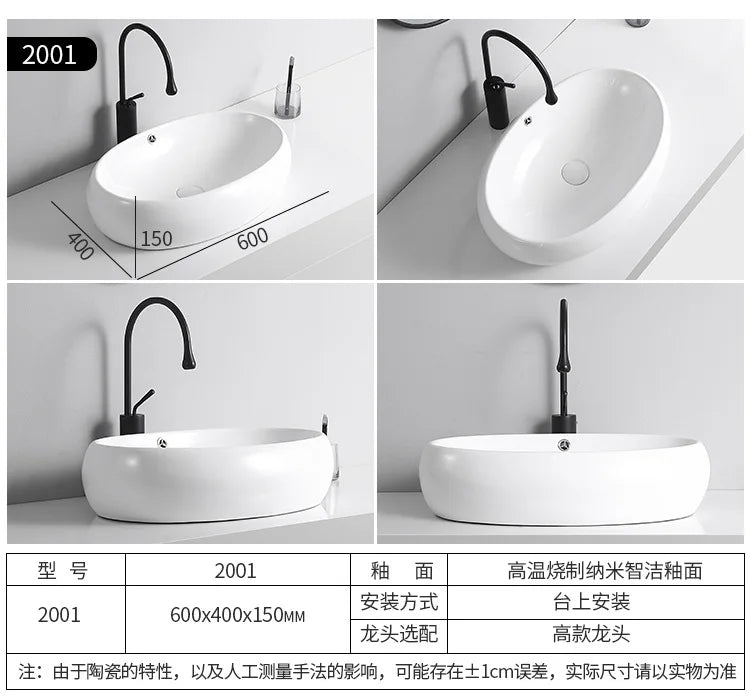 Arbeits platte Waschbecken Seite Entwässerung Keramik Waschbecken Balkon Waschbecken Kunst becken Einzel becken quadratischer Kreis