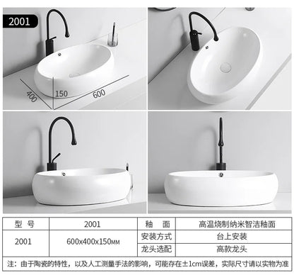 Arbeits platte Waschbecken Seite Entwässerung Keramik Waschbecken Balkon Waschbecken Kunst becken Einzel becken quadratischer Kreis