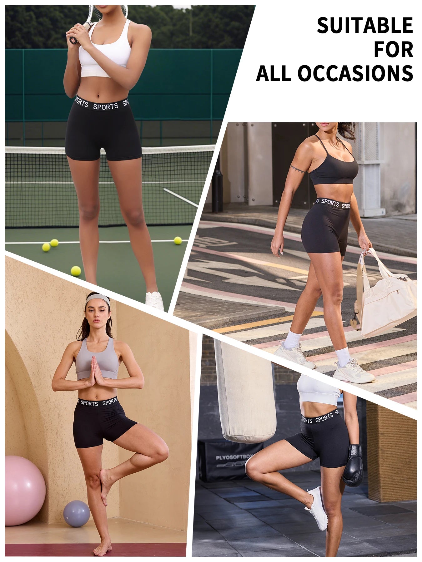 Super Soft Letter Waist Biker Shorts For Women No See Through Workout Running Yoga Athletic Push Up Gym Fitness Shorts.