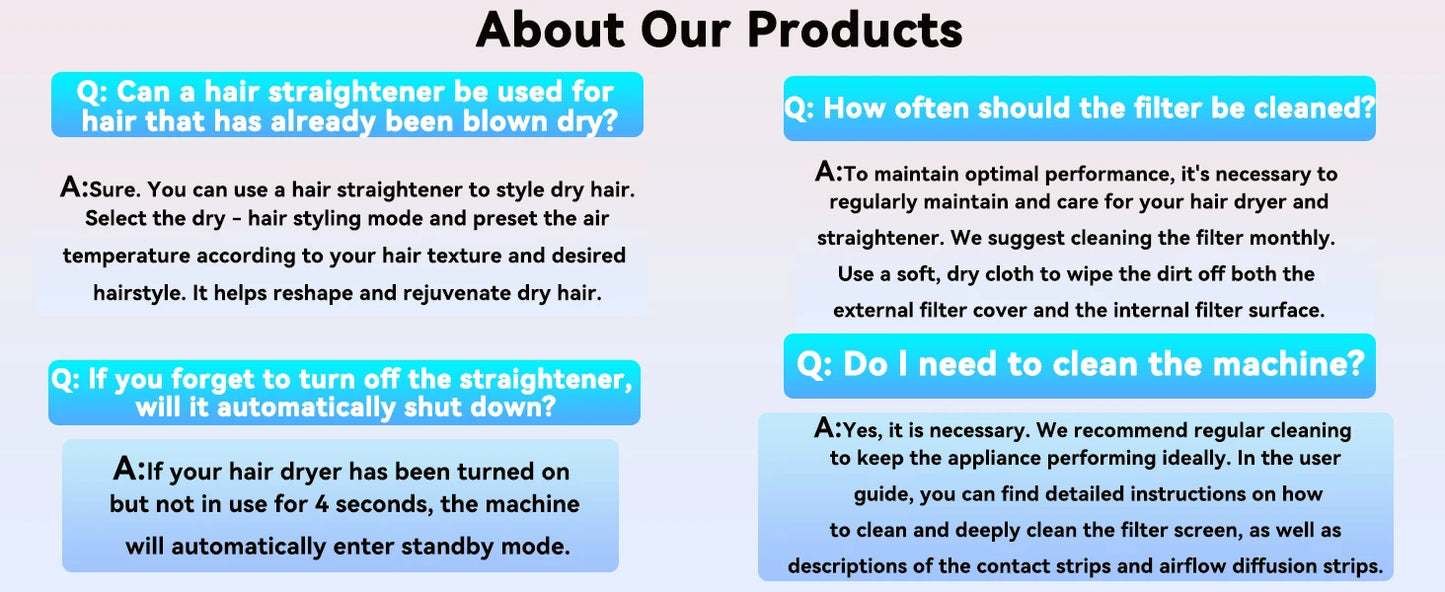 2025 New 2-in-1 Hair Straightener & Dryer Combo - Smartly Controlled Negative Ion Heating Plates, Suitable for Home Hair Styling.