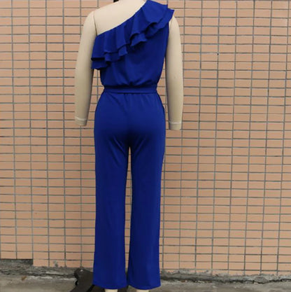 Summer Sexy Strapless Sleeveless Women's Party Jumpsuit Fashion Peplum Slim Fit Lace Up Elegant Female Office Jumpsuit Bottoms