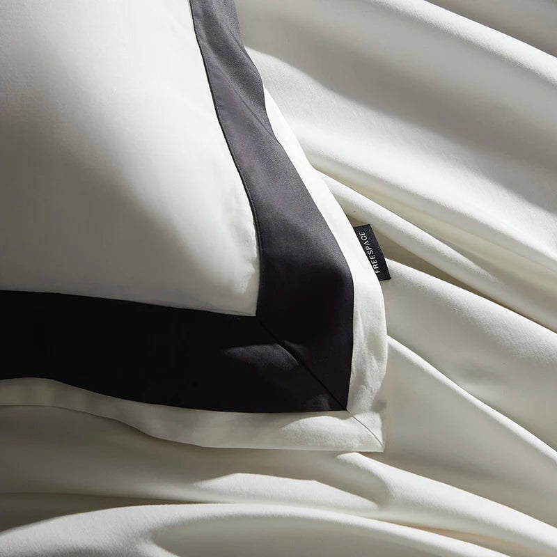 4Pcs Premium 1000TC Egyptian Cotton Solid Color Hotel Style Wide Edge Bedding Set Duvet Cover Bed Sheet/Fitted Sheet Pillowcases.