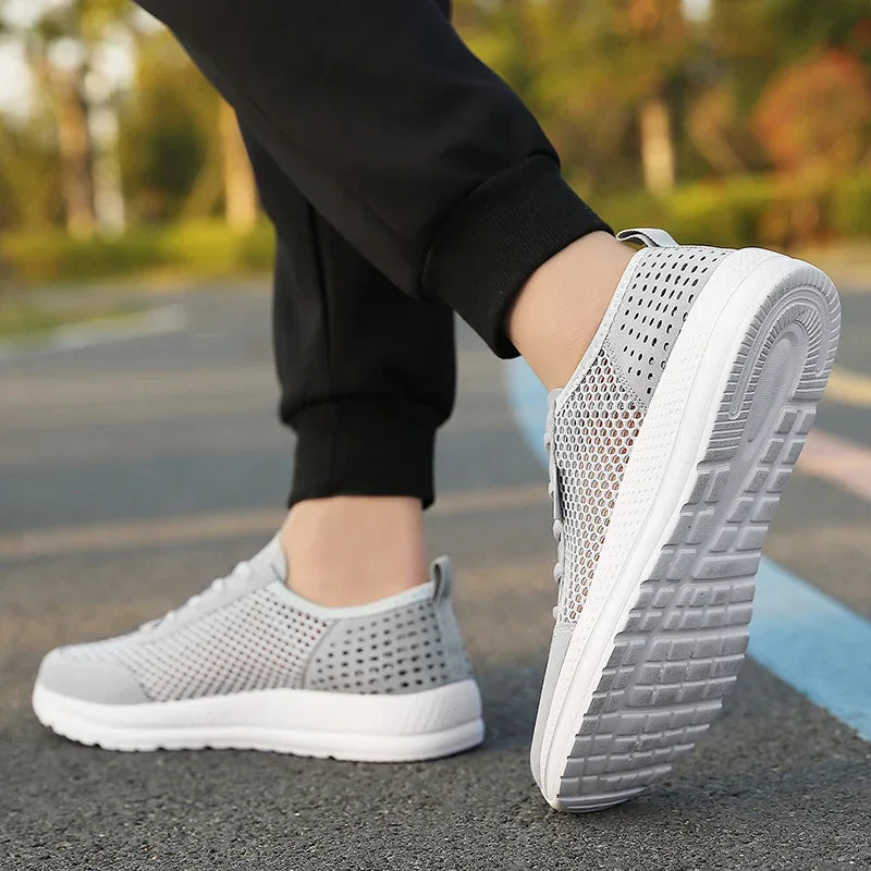 YRZL Sneakers Men Shoes Hollow Mesh Breathable Outdoor Casual Shoes Comfortable Walking Non Slip Big Size Mens Sneakers.