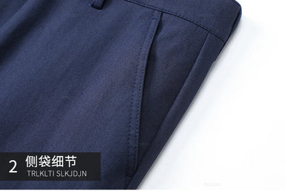 2025 Spring Autumn New Men's Straight Casual Pants Business Fashion Khaki Grey Red Black Solid Color Trousers Plus Size 38 40