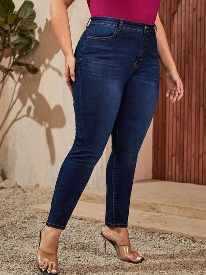 Plus Size Skinny Jeans for Women Full Length High Waist Women Jeans Stretchy Pencil Curve Women Jeans 200kgs Mom Jeans for Women.