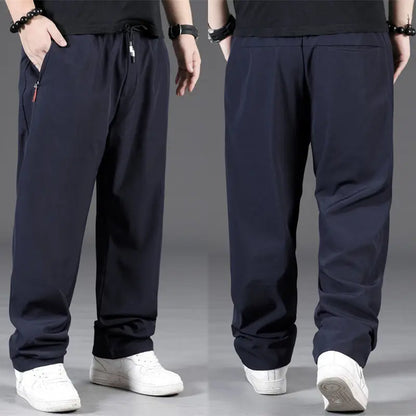 8XL Casual Pants Mens Straight Loose Trousers Men Clothing Elastic Waist Quick Dry Pants Summer Fashion Oversized Joggers Pants