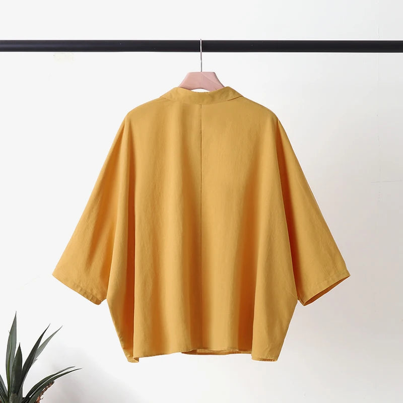 ZANZEA Summer Fashion Lapel Neck Shirt Women Elegant 3/4 Sleeve Blouse Work Buttons Down Tops Tunic Female Casual Loose Blusas.