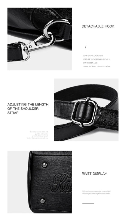 Genuine 3Layers High Quality Soft PU Leather Ladies Shoulder Crossbody Bags for Women  Luxury Handbags  Women  Designer A Main.