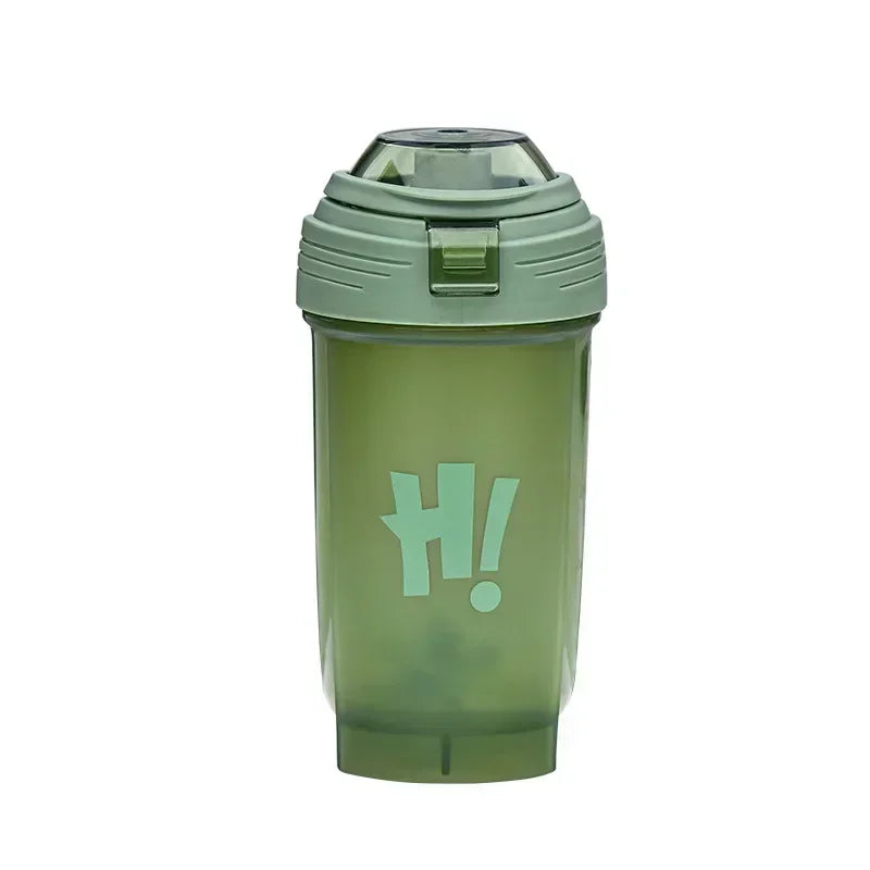 Portable 500ml Protein Powder Shaker Bottle Leak Proof Water Bottle for Gym Fitness Training Sport Shaker Mixing Cup with Scale