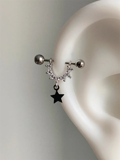 1 PCS Star Silver Color 316L Stainless Steel Ear Bone Nail for Women New Fashion Allergy Prevention Jewelry Gifts.