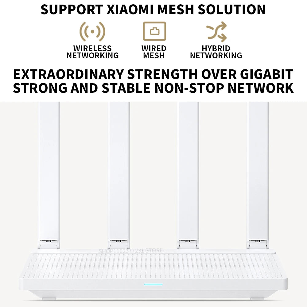 2024 NEW Original Xiaomi AX3000T Router 5GHz 160MHz Broadband 1.3GHz Processor High Speed NFC Connection For Home Office Games.