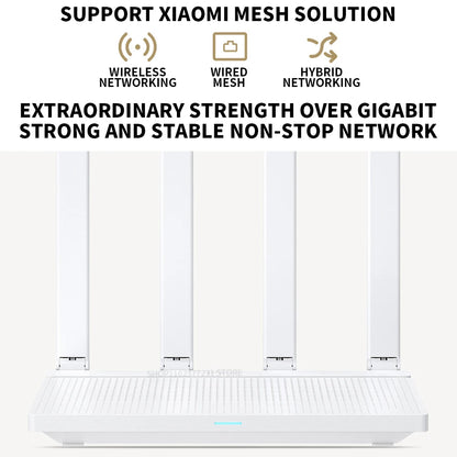 2024 NEW Original Xiaomi AX3000T Router 5GHz 160MHz Broadband 1.3GHz Processor High Speed NFC Connection For Home Office Games.