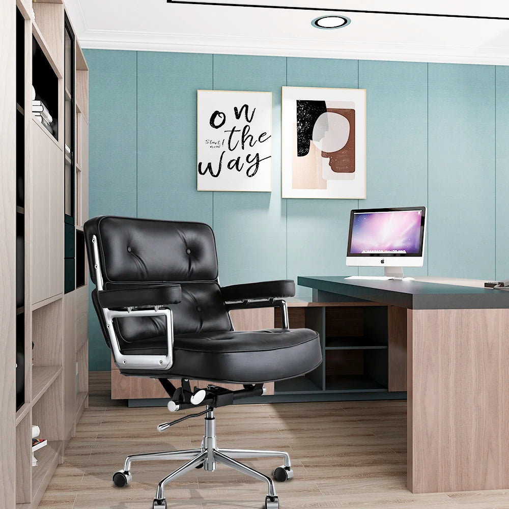 Vorverkauf eu stock ty205a schwarzer robin stuhl echtes leder lobby büro computers tuhl haus und büro