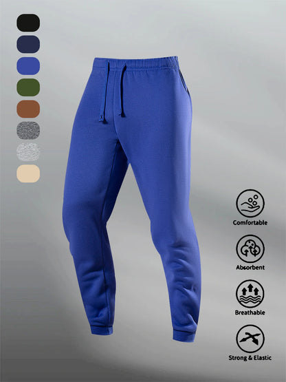 Men's Casual Sweatpants Autumn Winter Fleece Sports Pants Daily Unisex Fashion Trousers Solid Color Gym Workout Long Pants.