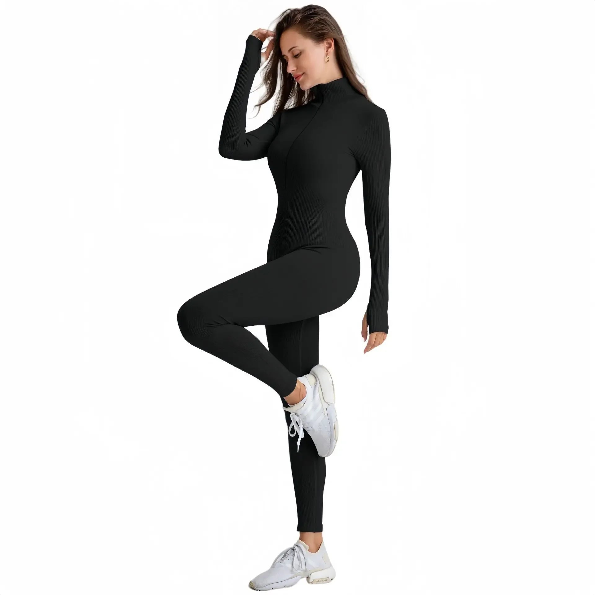 Seamless Zipper Women's Yoga Suit Quick Dry Fitness Running Sportswear Cross-Border European American Style Autumn/Winter.