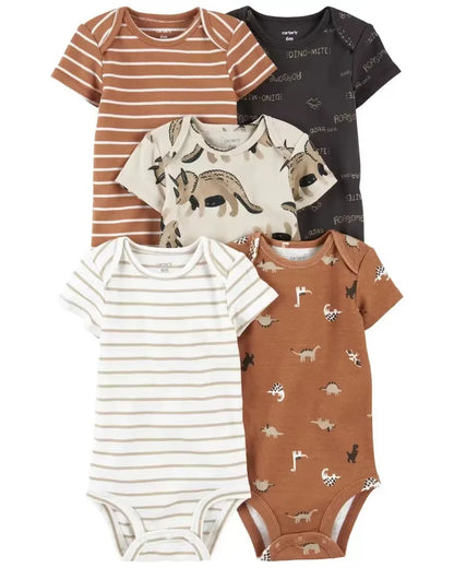 5 teile/satz Baumwolle Weiche Bequeme Baby Bodys Kurzarm Einteiliges für Neugeborene Sommer Bebe Kleidung Baby Dusche Geschenke