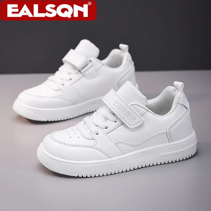 White Kids Sneakers Boys Sports Running Shoes Breathable Mesh Lightweight Comfortable Outdoor Tennis Casual Walking Shoes.