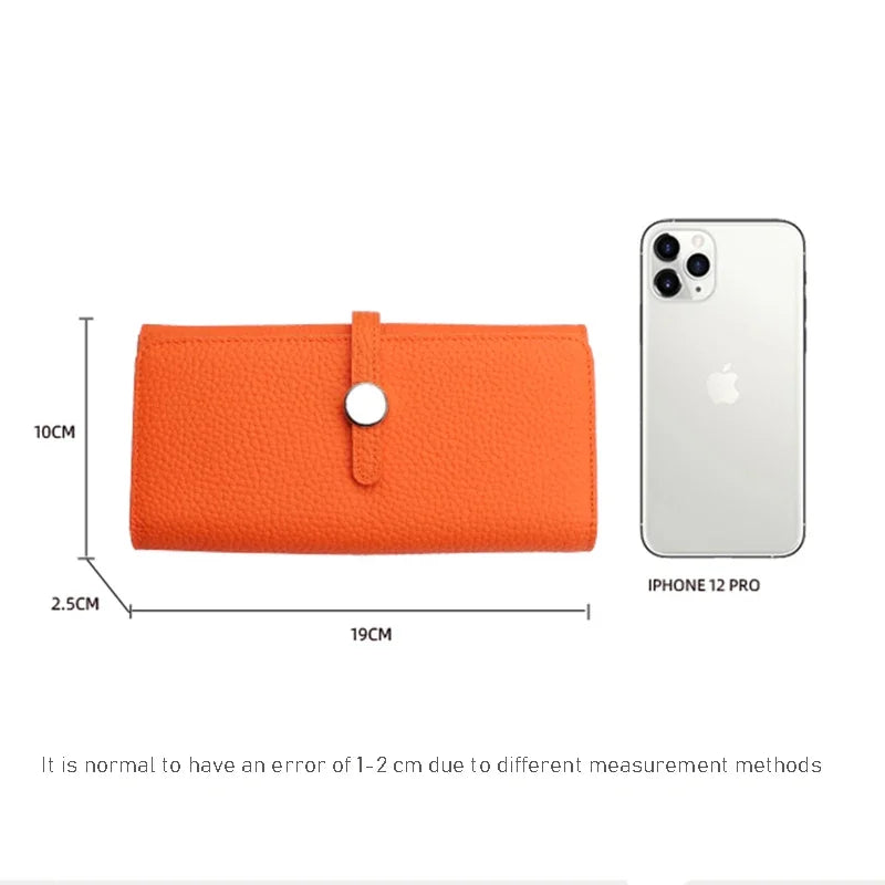 Genuine Leather Wallet Women Long Clutch Fashion Luxury Brand Ladies Purses Card Holder Zipper Coin Pocket High Quality Billfold.