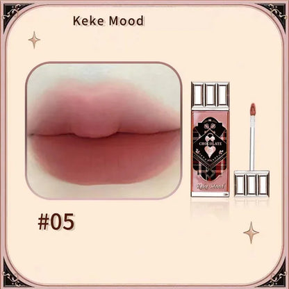 Chocolate Cloud Matte Lipstick Velvet Lip Gloss Brown Red Liquid Lip Glaze Makeup Smooth Long-Lasting Lip Tint Cosmetics.