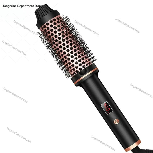 3 In 1 Ionic Hair Curler Straightener Professional Curling Iron Heated Hair Styling Brush Anti-Scald Thermal Brush Curl Wand.