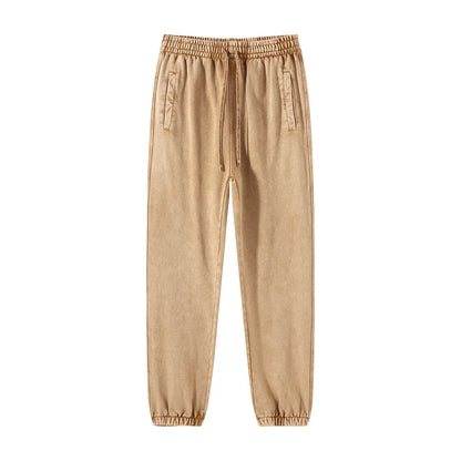Vier Jahreszeiten Neue Mode Für Männer Casual Trendy Amerikanischen Gewaschen Gewachst Lose Einfarbig Hosen Gerade Jogger Hosen Männliche Hosen