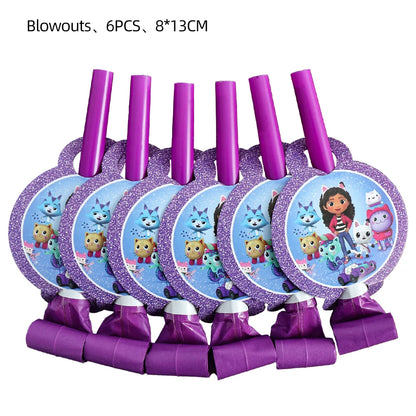 Disney Gabby Puppenhaus Geburtstag Party Dekoration Ballon Servietten Kinder Einweggeschirr Thema Party Supplies Kinder Geschenke