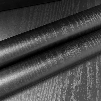 Schwarze Tapete mit Holzmaserung, selbstklebende Möbel, farbwechselnde Kleiderschrank-Aufkleber, Heimdekorationsmaterialien und -zubehör